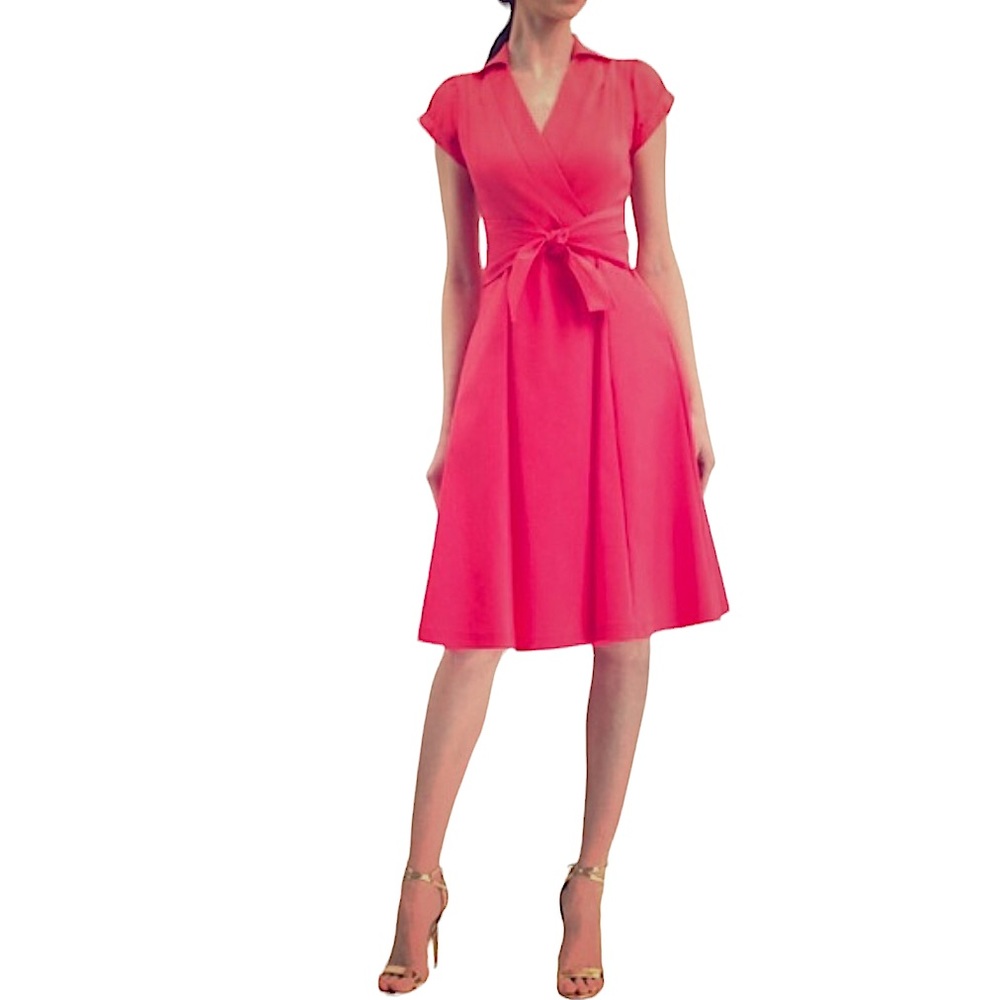 BGL coral short sleeve spring/summer wrap dress new without tags NWOT